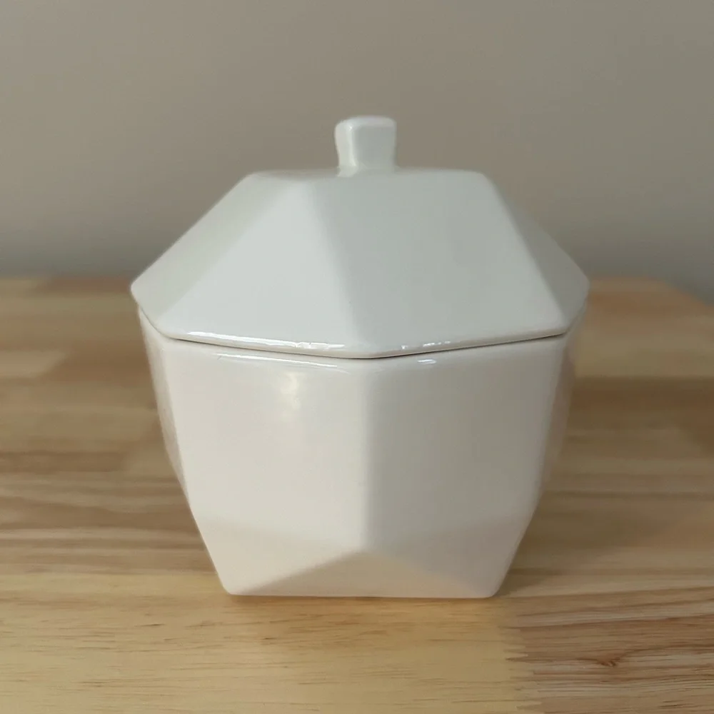 West Elm White Porcelain Container